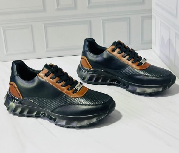 Zapato casual 100% cuero, para caballero, estilo Jensen negro