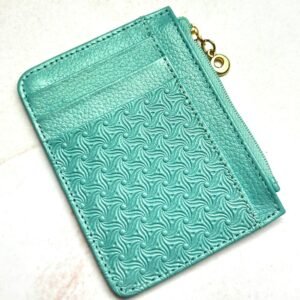 Tarjetero Esmeralda con Monedero, en cuero, para dama